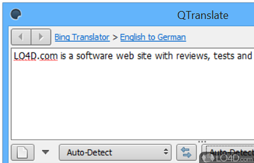 Translator for Windows which translates a text using online translation - Screenshot of QTranslate Portable