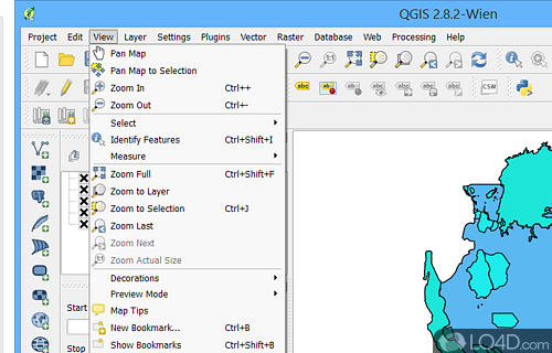 Edit existing maps or create your own - Screenshot of Quantum GIS