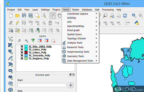 Thorough editing tools put at your disposal - Screenshot of Quantum GIS