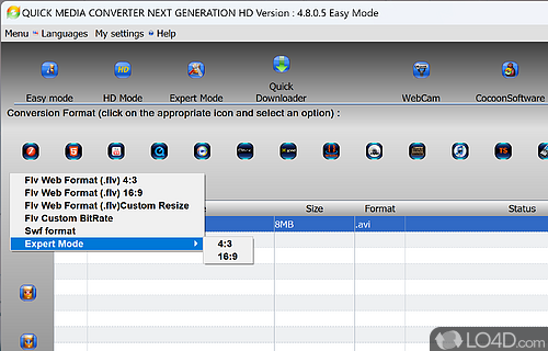 Comes with a variety of presets for popular devices - Screenshot of Quick Media Converter