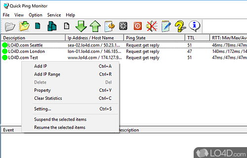 Quick Ping Monitor Screenshot