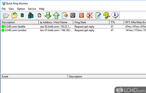 Monitor thousands of IP equipments simultaneously - Screenshot of Quick Ping Monitor