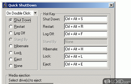 Screenshot of Quick Shutdown - User interface