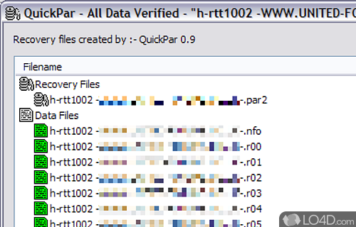 Screenshot of QuickPar - Lets you access damaged PAR files