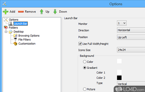 User interface - Screenshot of QuickWayToFolders