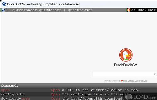 You need to learn the default bindings first - Screenshot of qutebrowser
