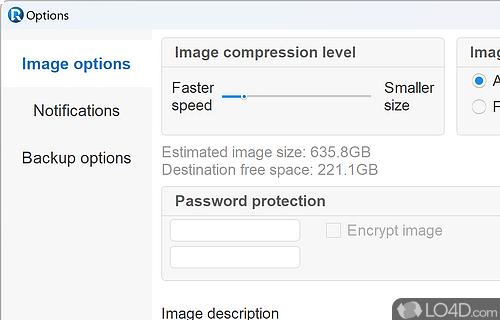 Disk image files creation for backup - Screenshot of R-Drive Image