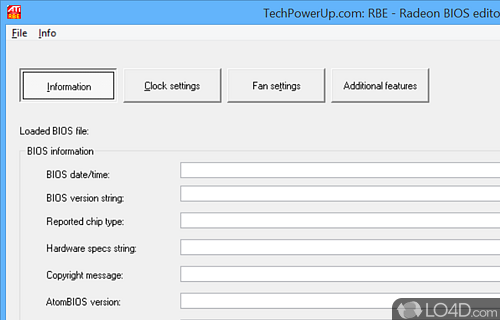 User interface - Screenshot of Radeon BIOS Editor