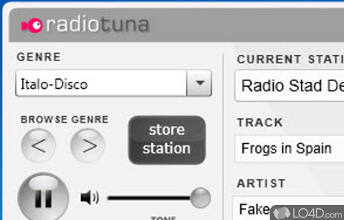 Screenshot of RadioTuna Desktop - Elegant and apps that brings a vast collection of radio stations to desktop, allowing you to enjoy them without a browser