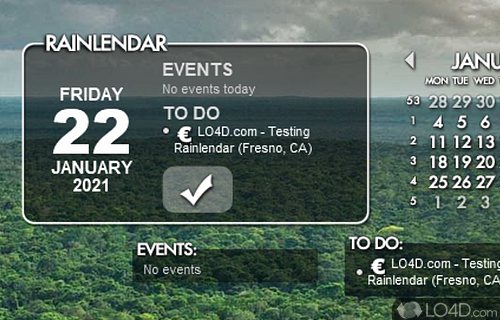 Get an accurate reading of the date and manage tasks and events - Screenshot of Rainlendar Lite