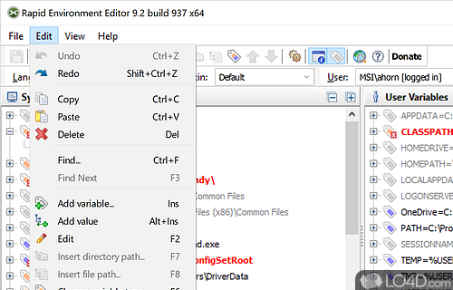 Rapid Environment Editor screenshot