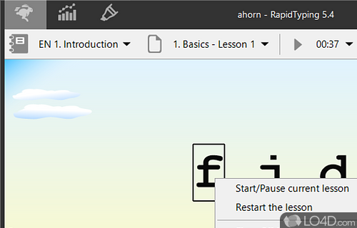 Learn how to type - Screenshot of Rapid Typing Tutor