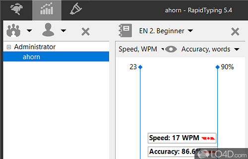 Virtual keyboard - Screenshot of Rapid Typing Tutor