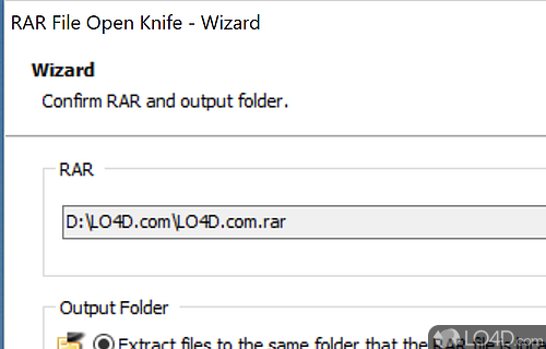 Several ways to open archives - Screenshot of RAR File Open Knife