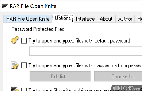 RAR File Open Knife Screenshot