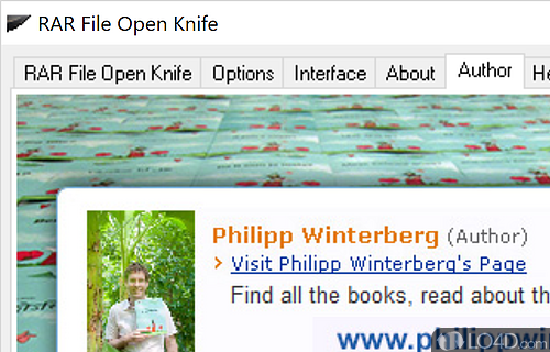 User interface - Screenshot of RAR File Open Knife