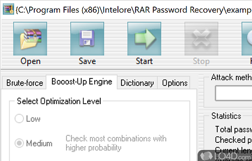 Rocover your lost password of archive - Screenshot of RAR Password Recovery