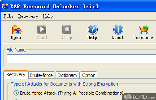 Screenshot of RAR Password Unlocker - Recover RAR passwords to open and extract much-needed files fast and easily