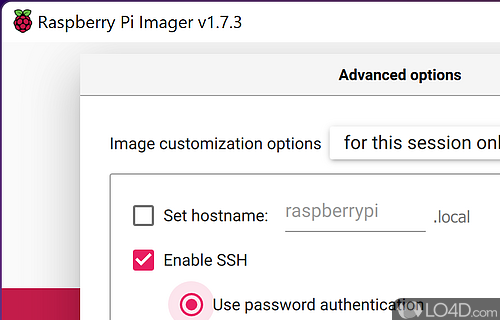 User interface - Screenshot of Raspberry Pi Imager
