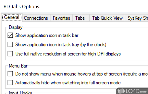 User interface - Screenshot of RD Tabs