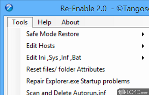 User interface - Screenshot of Re-Enable
