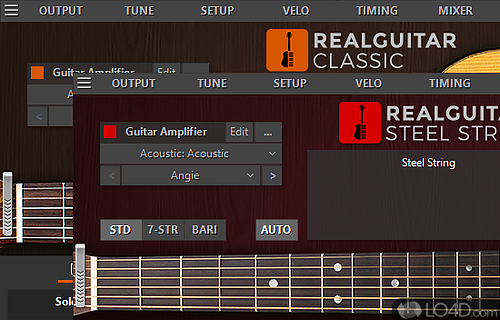 Screenshot of RealGuitar - Create custom guitar tracks that resemble human playback by taking advantage of the multiple MIDI
