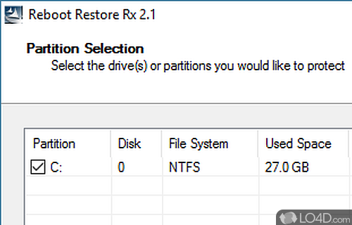 Screenshot of Reboot Restore Rx - Restores the computer to the state before installing this app at every system startup