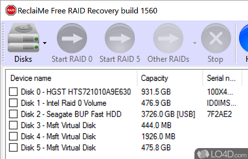 Recover lost data from a faulty hard drive that is part of a RAID setup using this app that gets the job done quickly - Screenshot of ReclaiMe Free RAID Recovery