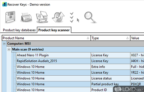 Recover Keys Screenshot