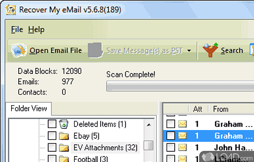 Screenshot of Recover My eMail - Easy setup and intuitive interface