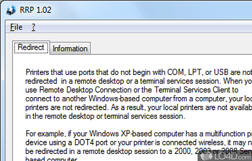 Screenshot of Redirect All RDP Printers - User interface