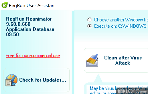 Remove the viruses - Screenshot of RegRun Reanimator