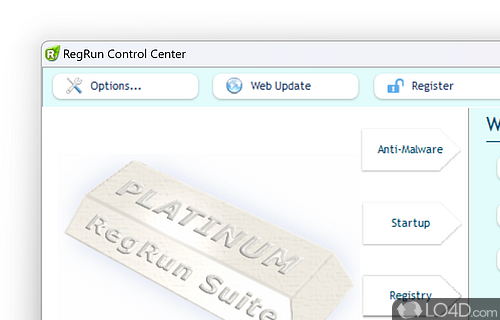 Anti-Malware options - Screenshot of RegRun Security Suite Platinum