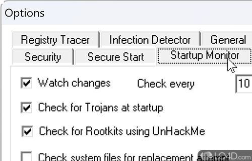 User interface - Screenshot of RegRun Security Suite Platinum