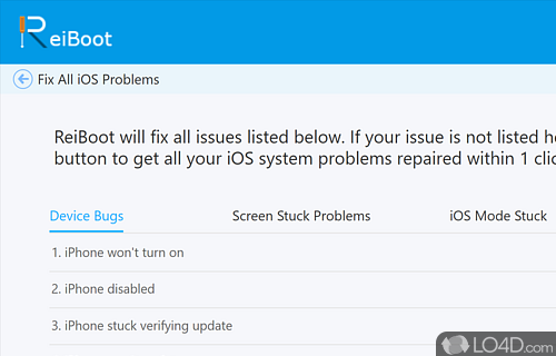 IOS repair tool - Screenshot of ReiBoot