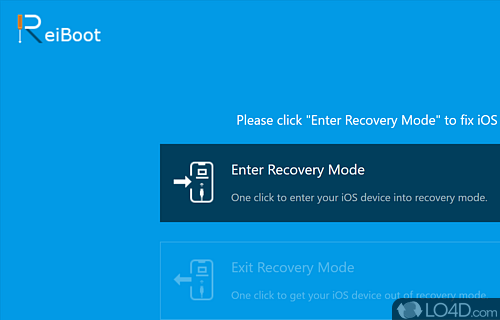 Recover iOS device's data using the one-click interface that this software solution offers - Screenshot of ReiBoot