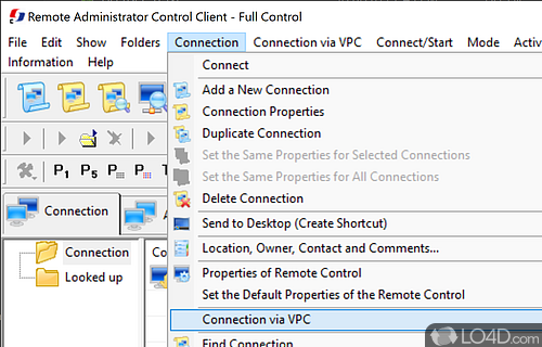 Extra functionality - Screenshot of Remote Administrator Control Client
