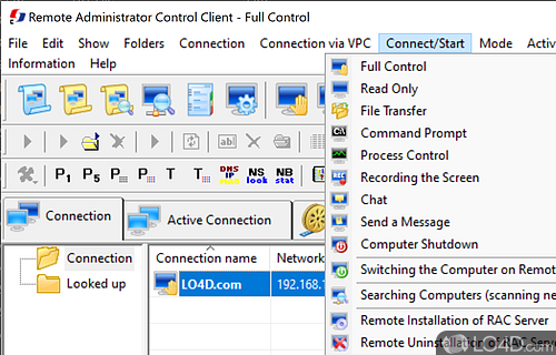 Complete client tool for remote computer administration - Screenshot of Remote Administrator Control Client