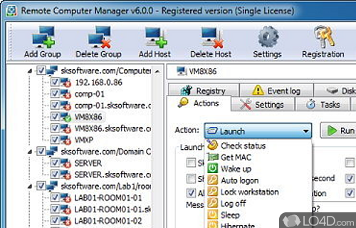 Screenshot of Remote Computer Manager - User interface