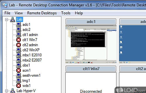Remote Desktop Connection Manager Screenshot