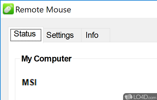 Server-client app to use the phone or tablet to control the mouse cursor and the computer keyboard remotely - Screenshot of Remote Mouse