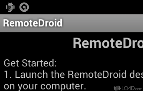 Screenshot of RemoteDroidServer - Use your Android phone as a remote control for your PC