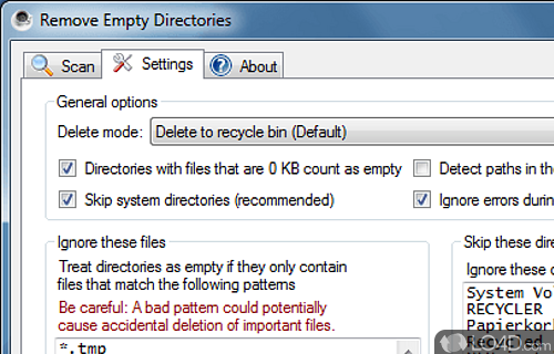 Remove Empty Directories Screenshot