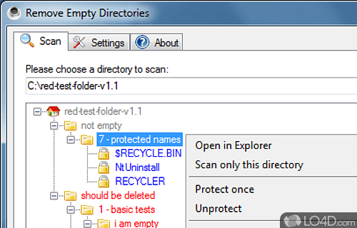 Screenshot of Remove Empty Directories - Remove empty folders recursively