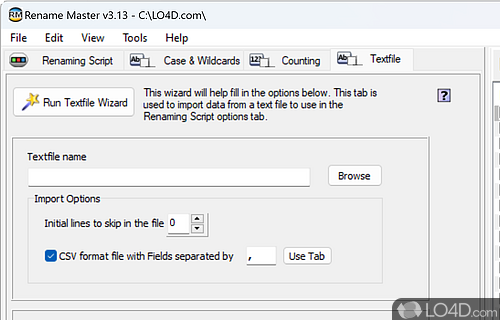 Utility designed to rename multiple files - Screenshot of Rename Master