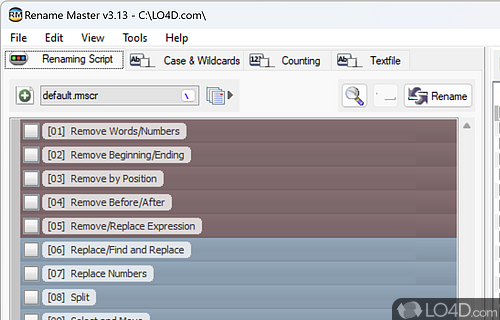 Batch rename multiple files in an organized way - Screenshot of Rename Master