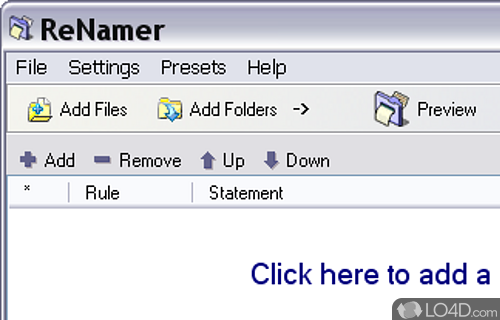Screenshot of ReNamer - Structured interface for comfortable navigation