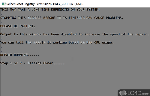 Reset Registry Permissions screenshot