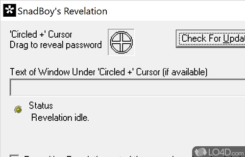 Unveil hidden passwords in applications and websites - Screenshot of Revelation