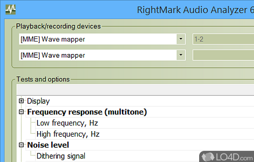 Test audio components and devices - Screenshot of RightMark Audio Analyzer